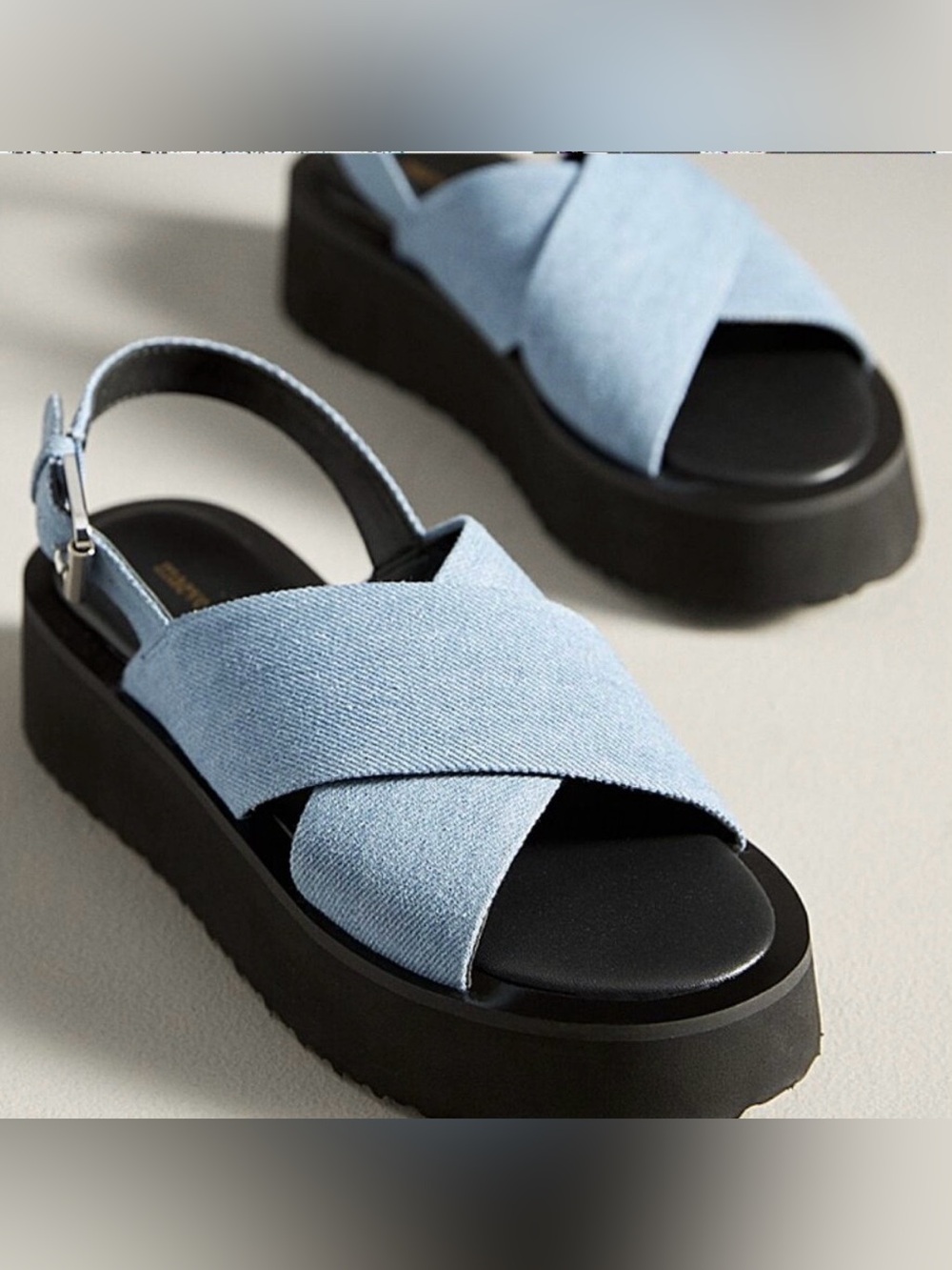 Anthropologie Maeve Platform Chrissy Sandal Blue Size 6-6.5(37) NWOB - Picture 13 of 13